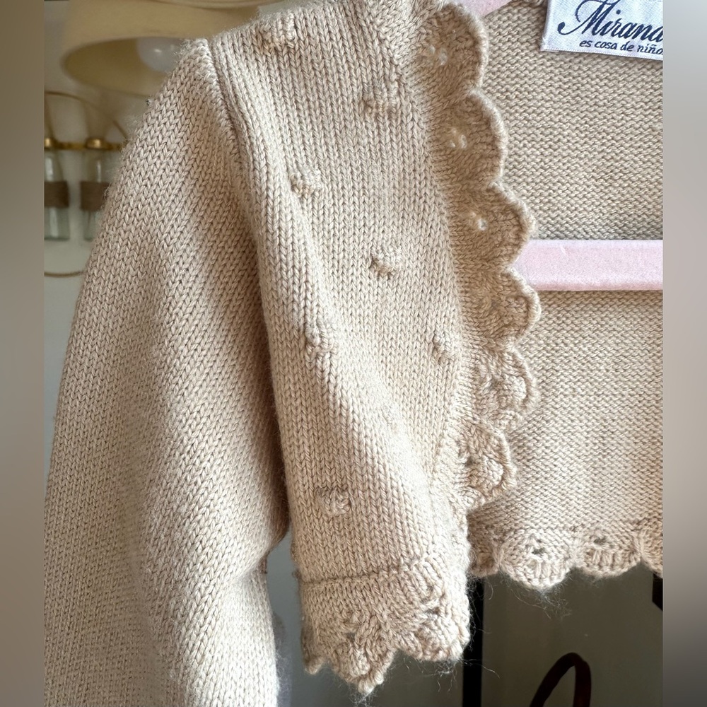 Kids Beige Knit Bolero Jacket - Picture 2 of 4